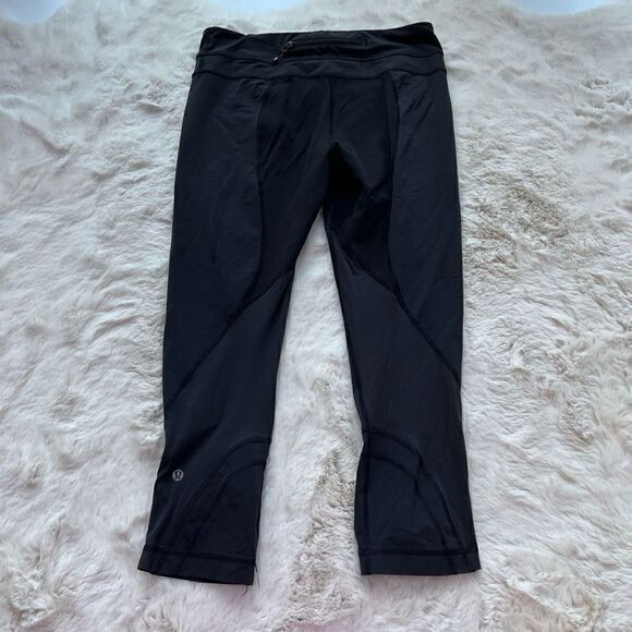 Lululemon x Soul Cycle Crop Logo Leggings Tights Workout Gym Activewear size 6 - Picture 2 of 10